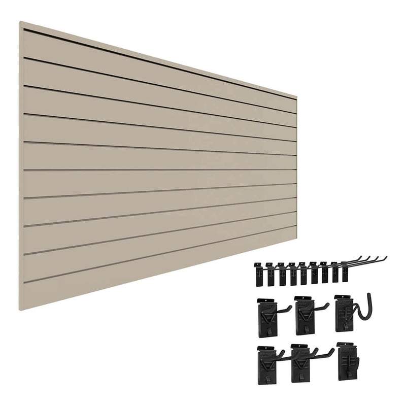 Proslat Stealth Basic Bundle - Sandstone PVC Slatwall
