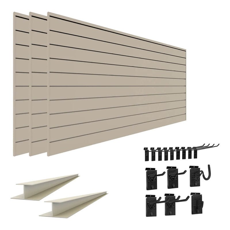 Proslat Stealth Standard Bundle - Sandstone PVC Slatwall
