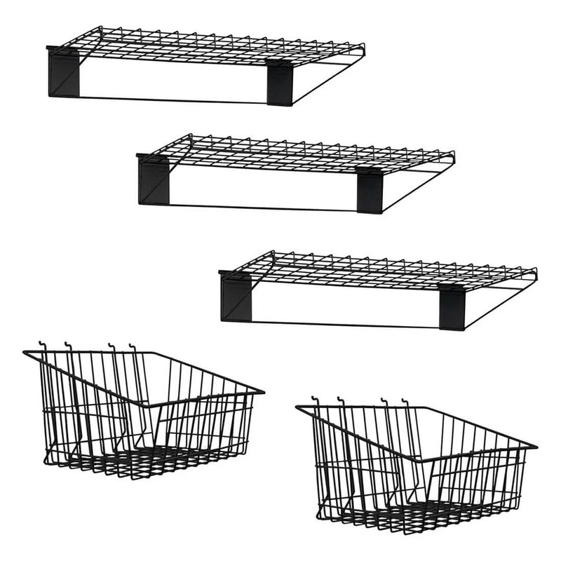 Proslat Stealth Slatwall Shelf and Basket Kit