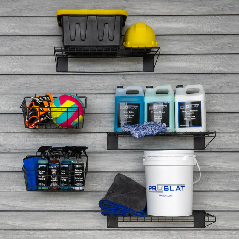 Proslat Stealth Slatwall Shelf and Basket Kit