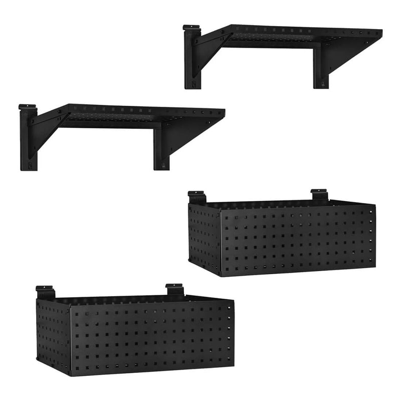 Proslat Stealth Slatwall Heavy-Duty Shelf and Basket Kit