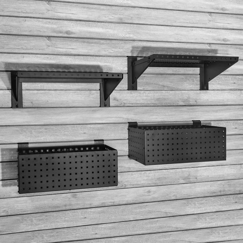 Proslat Stealth Slatwall Heavy-Duty Shelf and Basket Kit
