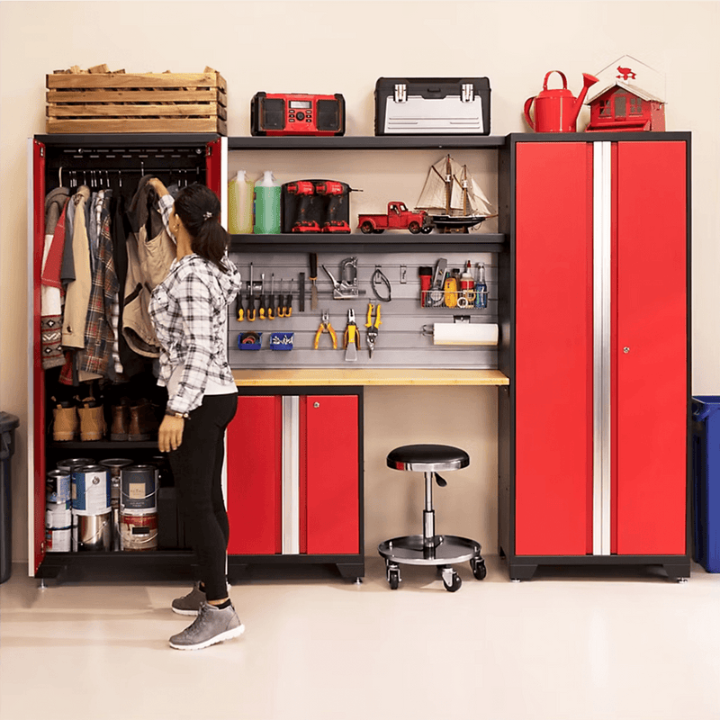 NewAge Products Bold Red 6-Piece Garage Cabinet System (No Worktop)