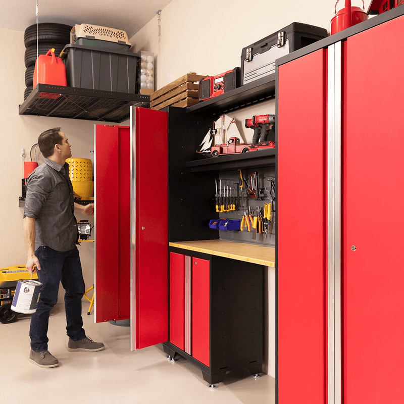 NewAge Products Bold Red 9-Piece Garage Cabinet System (No Worktop)