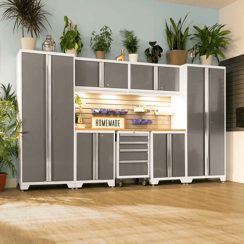 NewAge Products Bold Platinum 7-Piece Garage Cabinet System (No Worktop)