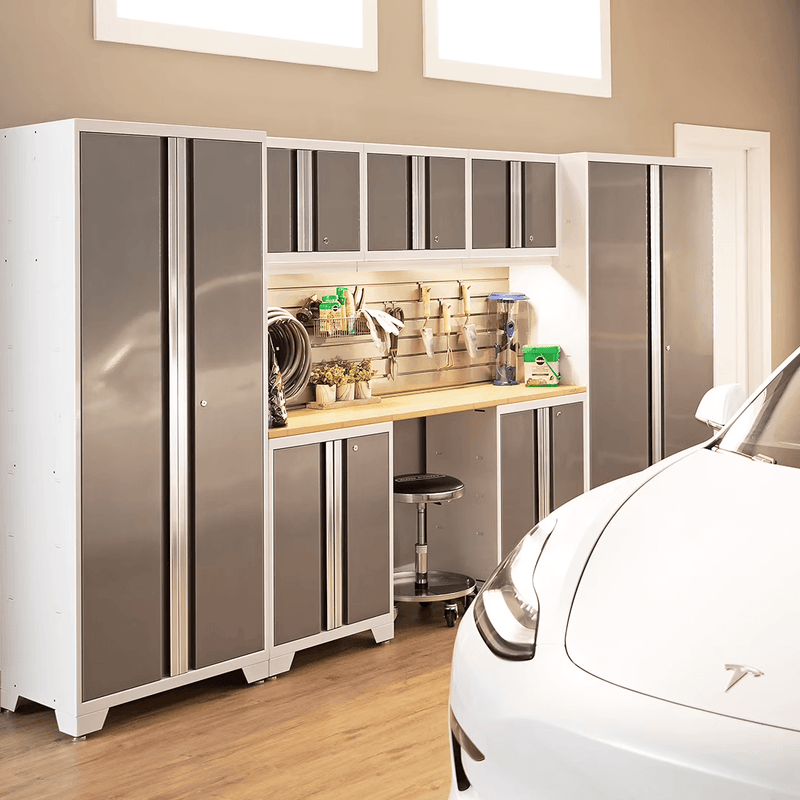 NewAge Products Bold Platinum 7-Piece Garage Cabinet System (No Worktop)