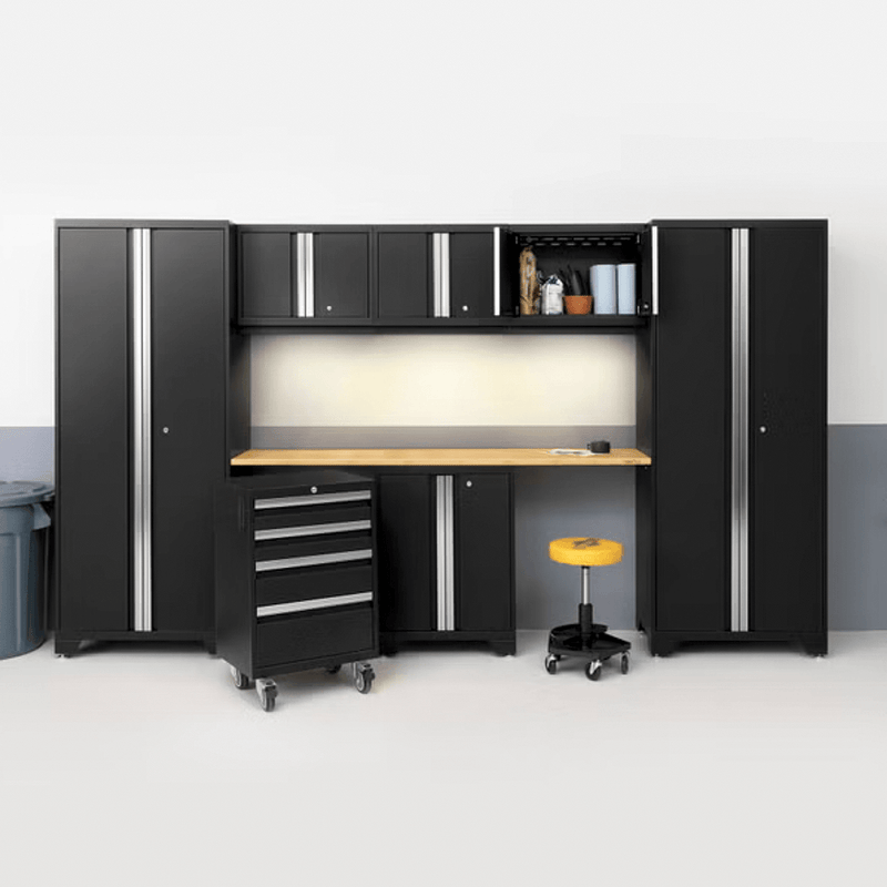 NewAge Products Bold Black 8-Piece Garage Cabinet System (No Worktop)