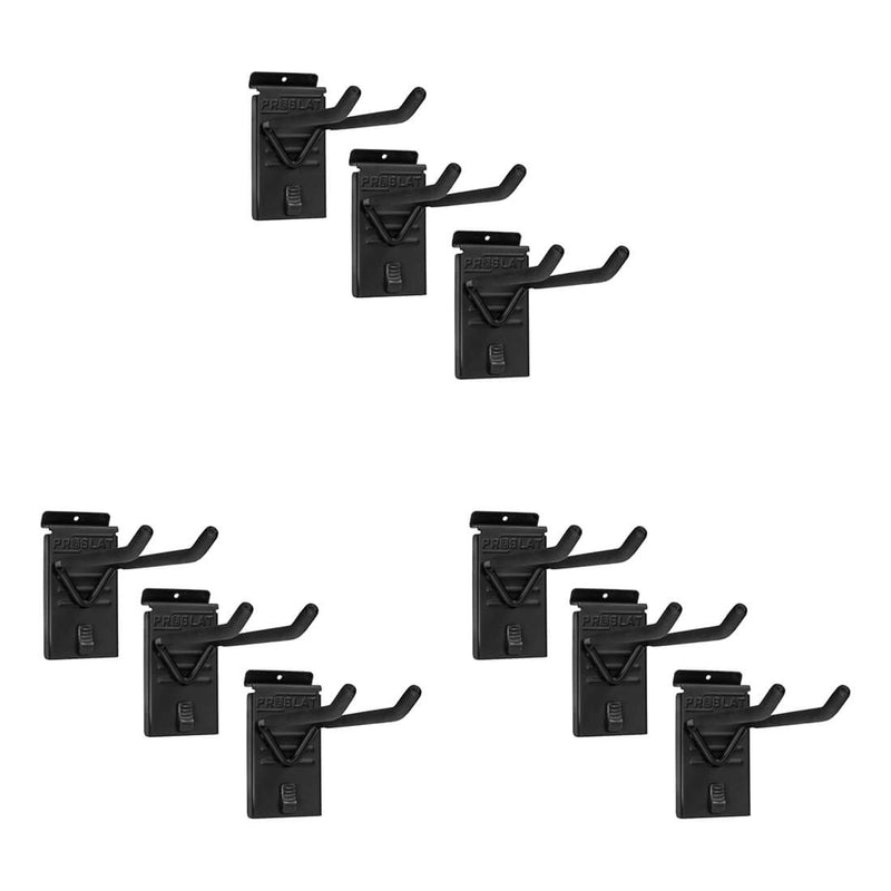 Proslat Stealth Slatwall Double 8-Inch Hook (9-Pack)