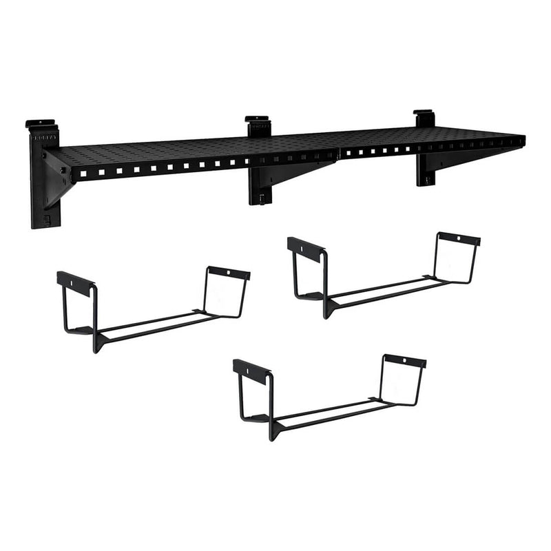 Proslat Stealth Slatwall 48-Inch Heavy Duty Metal Shelf with Tool Holders