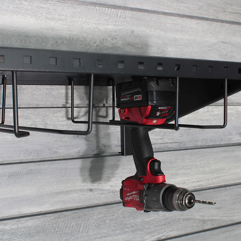 Proslat Stealth Slatwall 48-Inch Heavy Duty Metal Shelf with Tool Holders