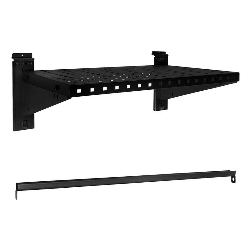 Proslat Stealth Slatwall 24-Inch Heavy Duty Metal Shelf with Clothing Rod