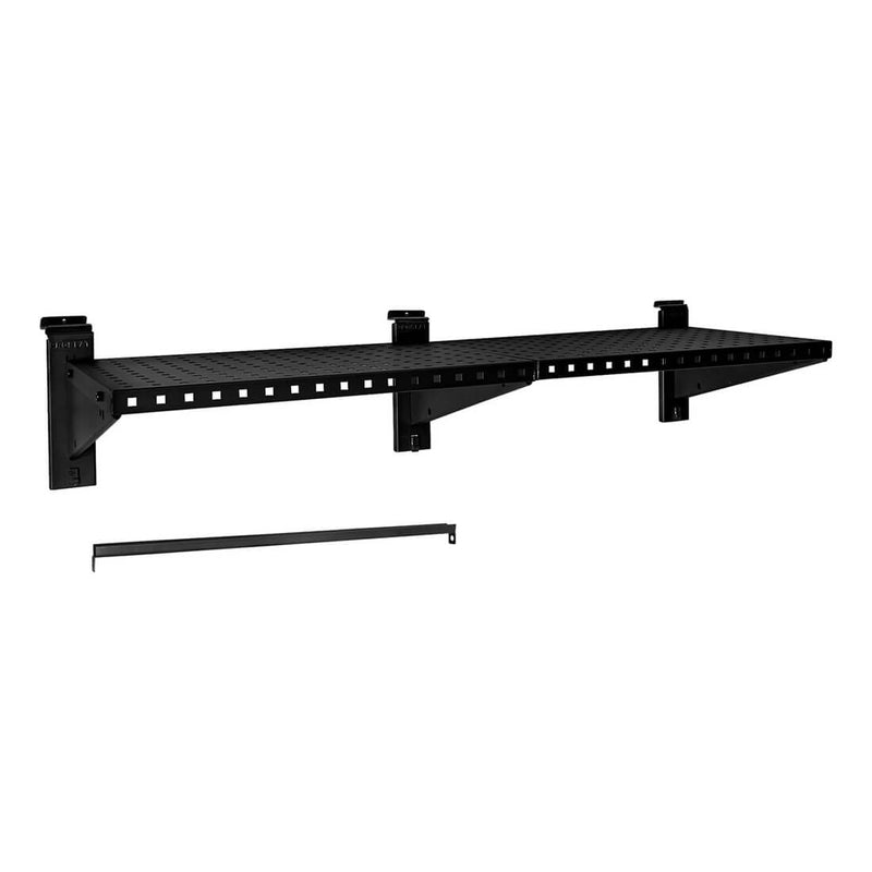 Proslat Stealth Slatwall 48-Inch Heavy Duty Metal Shelf with Clothing Rod