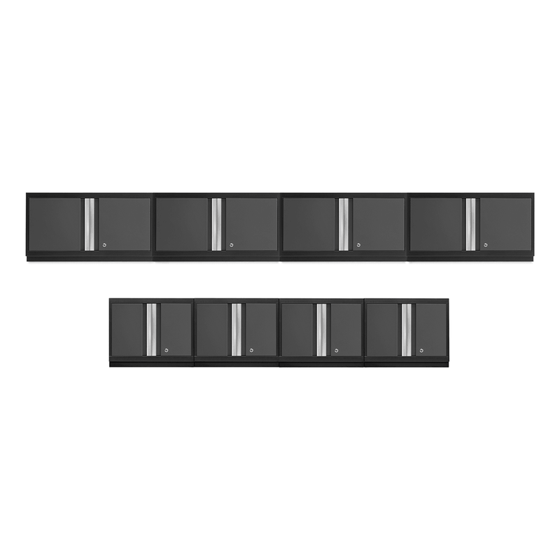 NewAge Products Bold Grey 8-Piece Garage Wall-Mounted Cabinet System