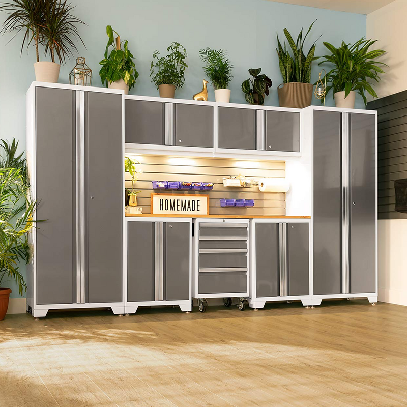 NewAge Products Bold Platinum 3-Piece Garage Wall-Mounted Cabinet System