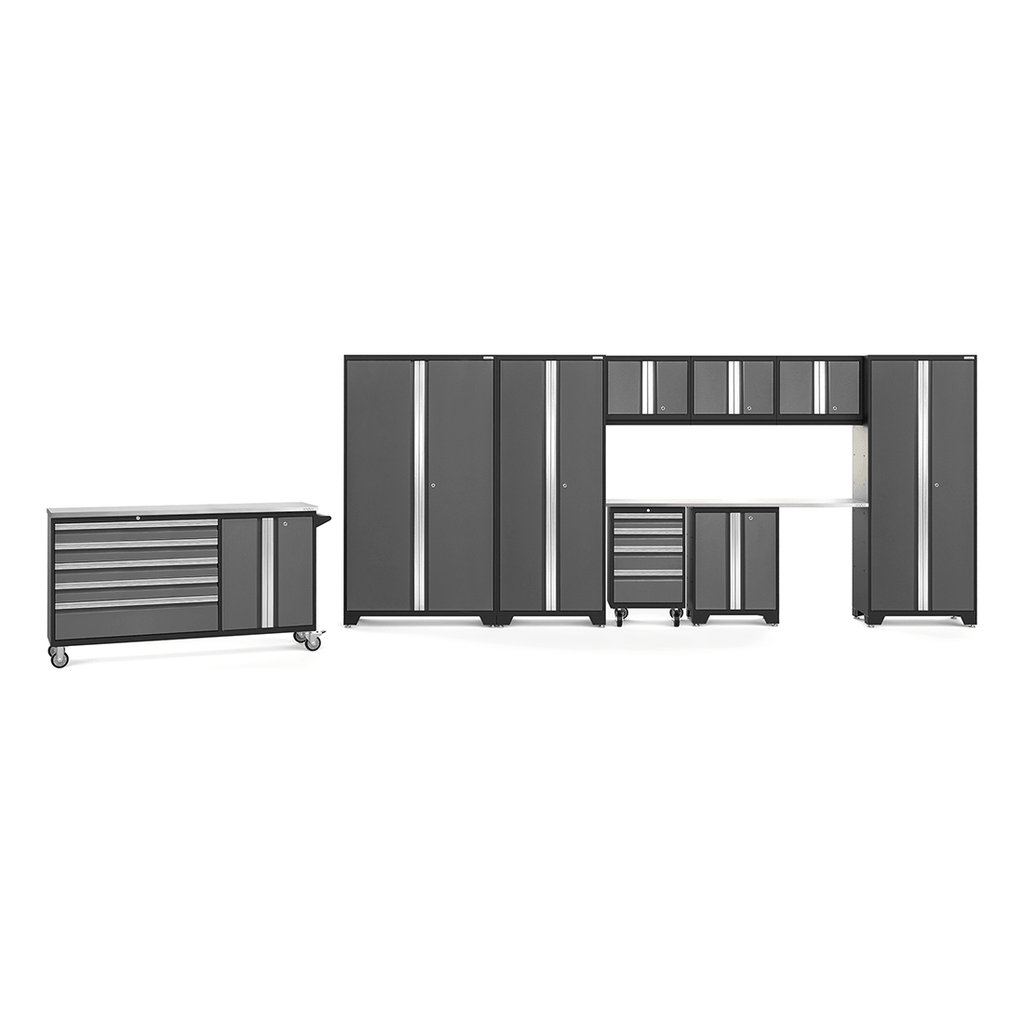 NewAge Products Bold Grey 11-Piece Garage Cabinet System with