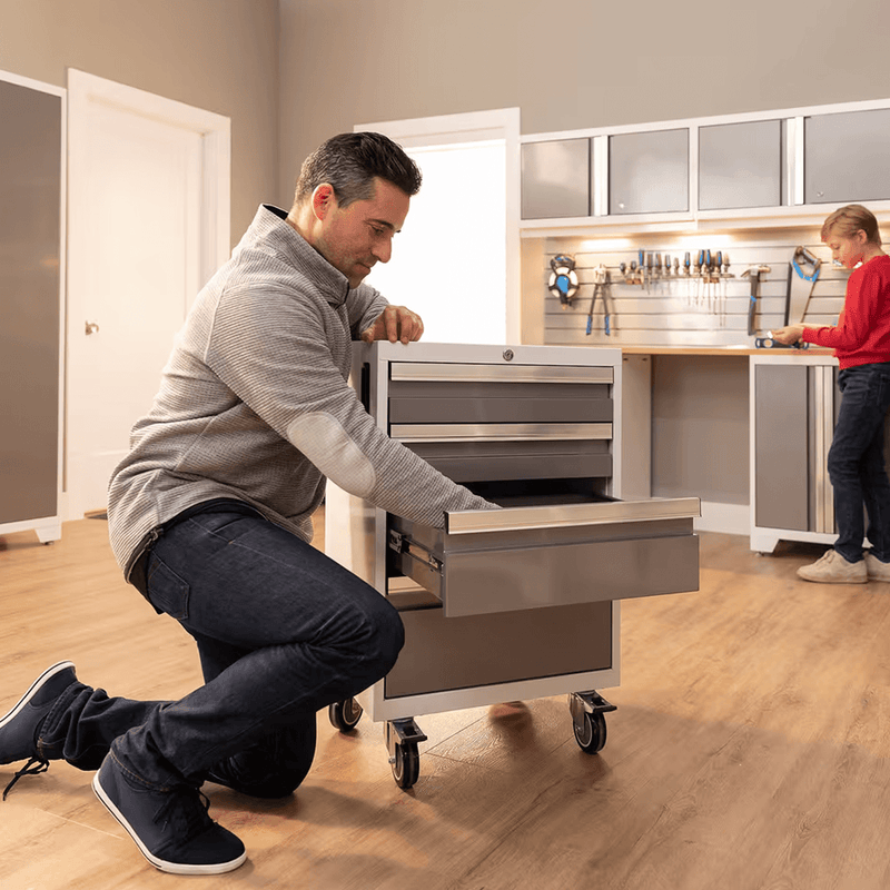 NewAge Products Bold Platinum Rolling Tool Drawer Cabinet