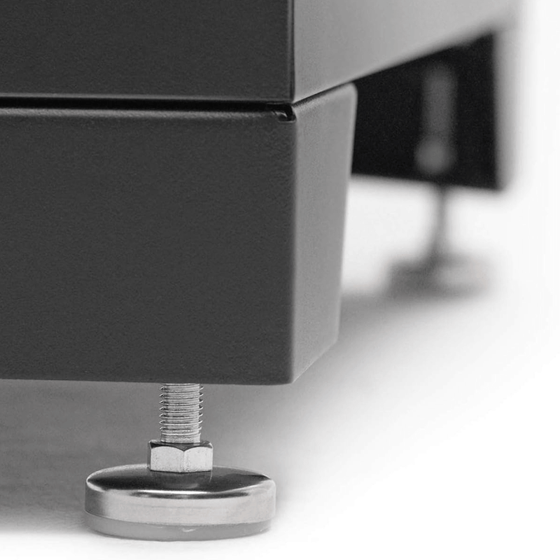 NewAge Products Bold Platinum 14-Piece Garage Cabinet System with Stainless Steel Worktops, LED Lights and Steel Slatwall Backsplash