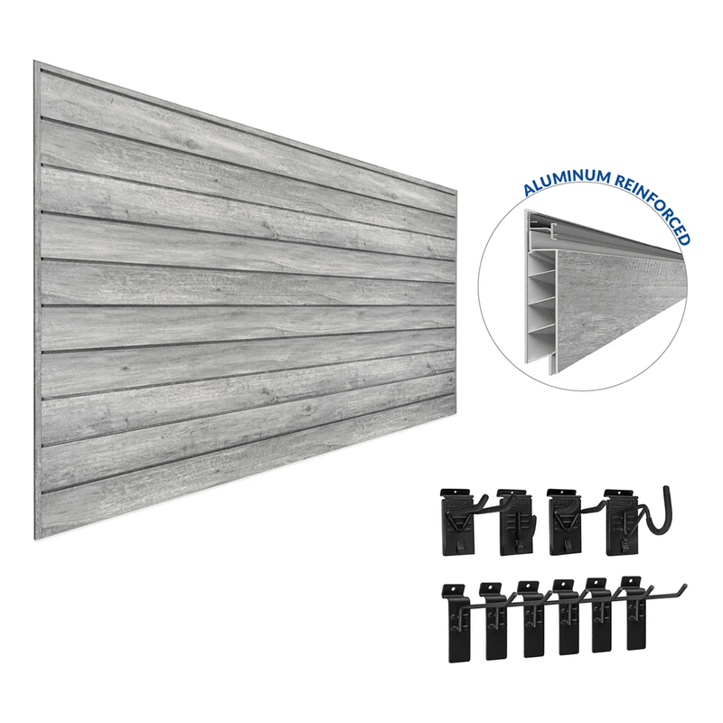 Proslat PROCORE Slatwall Mini Bundle (Grey Wood)