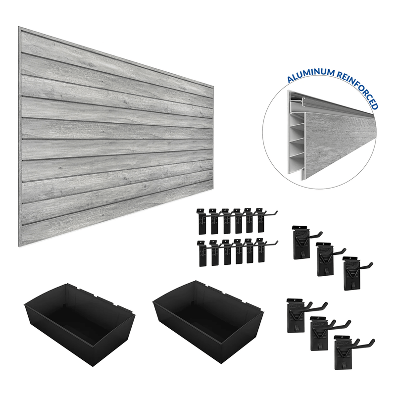 Proslat PROCORE Slatwall Organizer Bundle (Grey Wood)