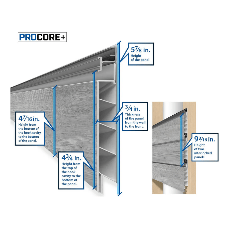 Proslat PROCORE Slatwall Organizer Bundle (Grey Wood)