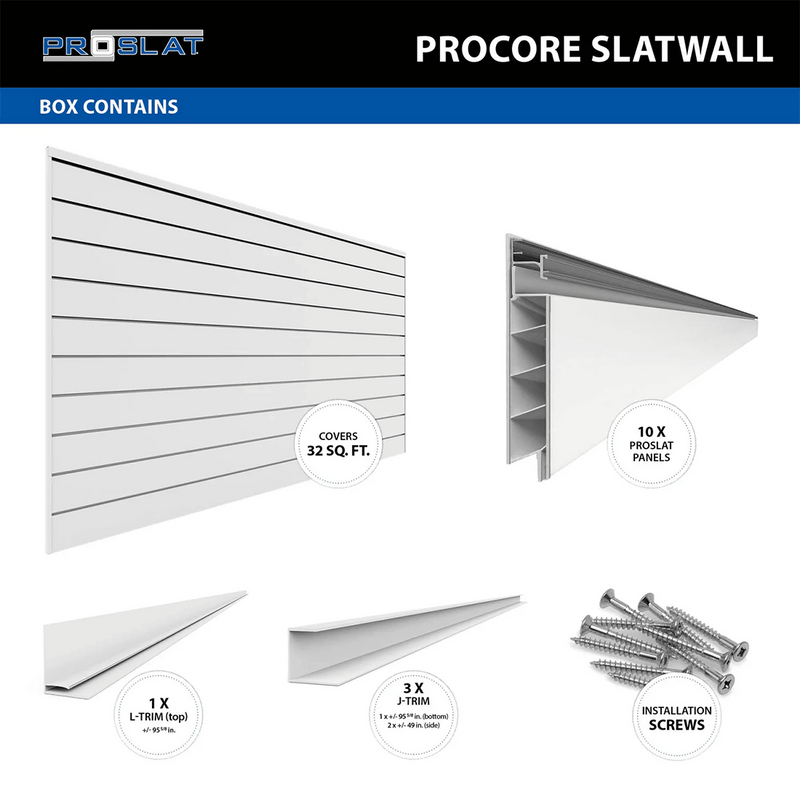 Proslat PROCORE Slatwall Basic Bundle (White)