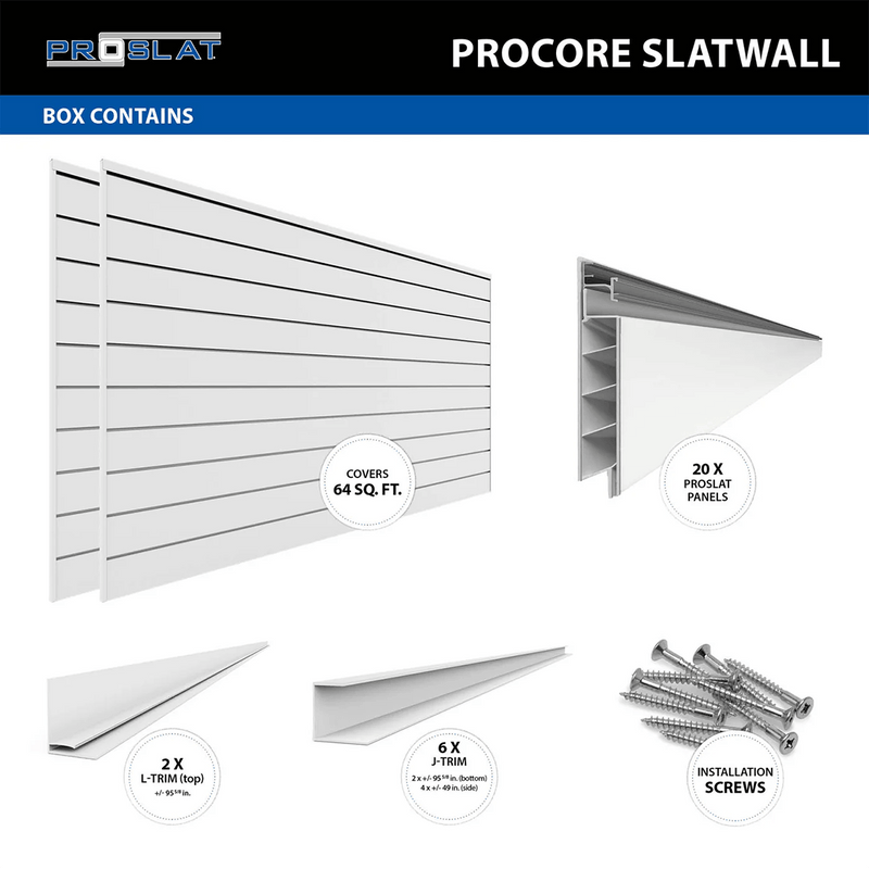 Proslat PROCORE Slatwall Ultimate Bundle (Grey)