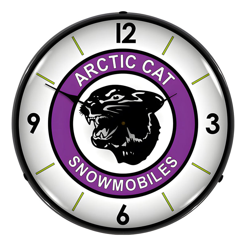 Collectable Sign and Clock Arctic Cat Snowmobiles Backlit Wall Clock