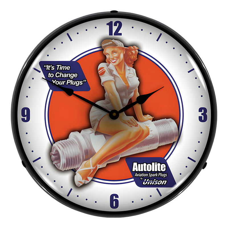Collectable Sign and Clock Autolite Aviation Backlit Wall Clock
