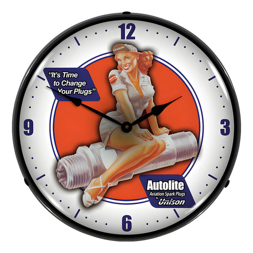 Collectable Sign and Clock Autolite Aviation Backlit Wall Clock