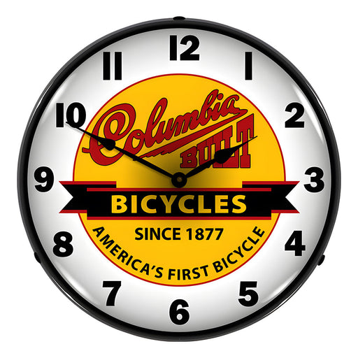 Collectable Sign and Clock Columbia Bicycles Backlit Wall Clock