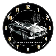Collectable Sign and Clock Mercedes Convertible Backlit Wall Clock