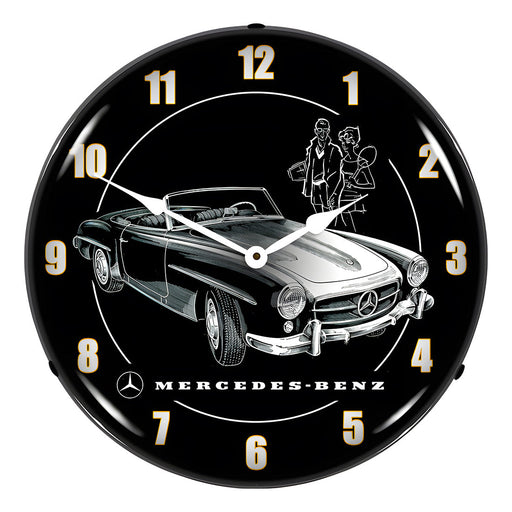Collectable Sign and Clock Mercedes Convertible Backlit Wall Clock