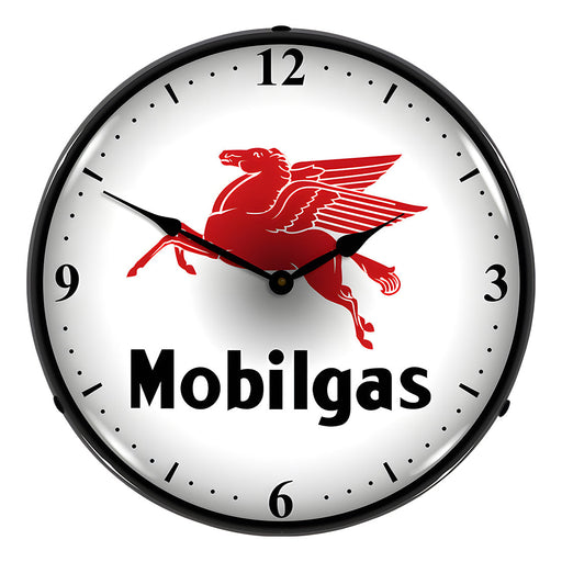 Collectable Sign and Clock Mobilgas Backlit Wall Clock