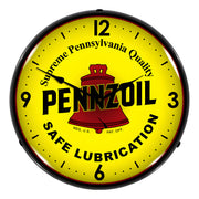 Collectable Sign and Clock Pennzoil Backlit Wall Clock