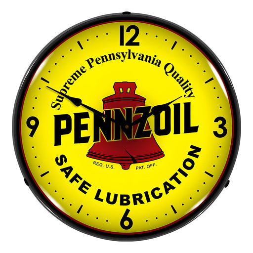 Collectable Sign and Clock Pennzoil Backlit Wall Clock
