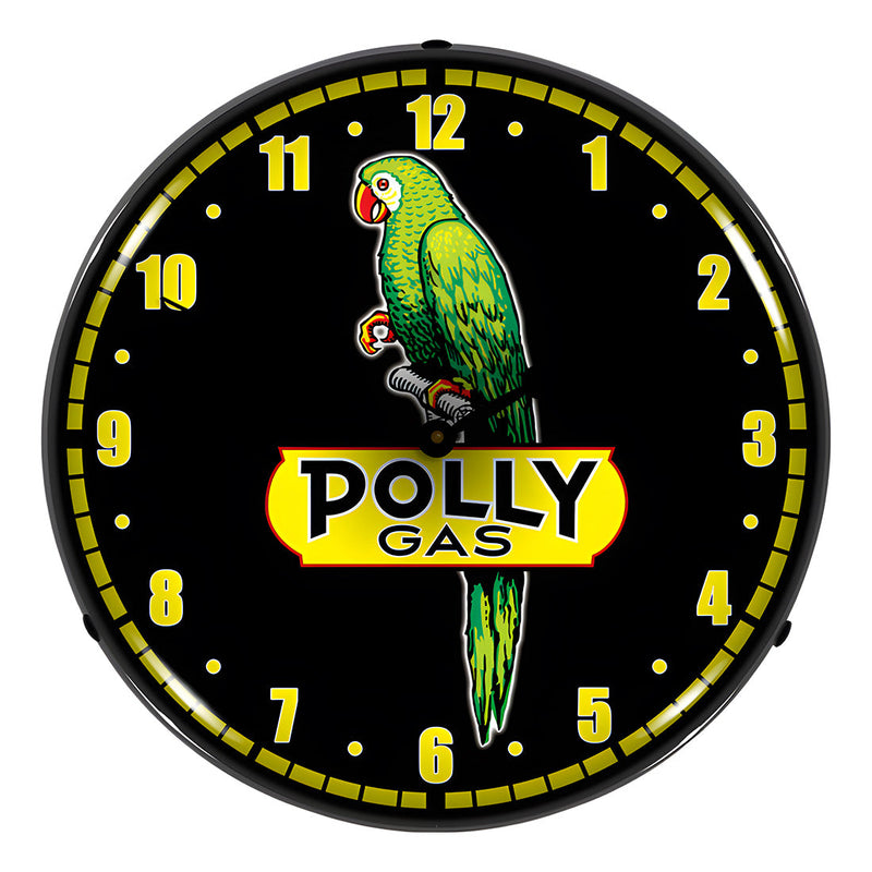 Collectable Sign and Clock Polly Gas Backlit Wall Clock