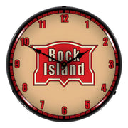 Collectable Sign and Clock Rock Island Railroad Backlit Wall Clock