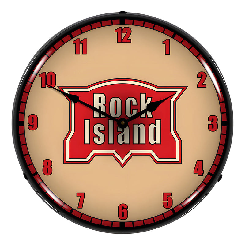 Collectable Sign and Clock Rock Island Railroad Backlit Wall Clock