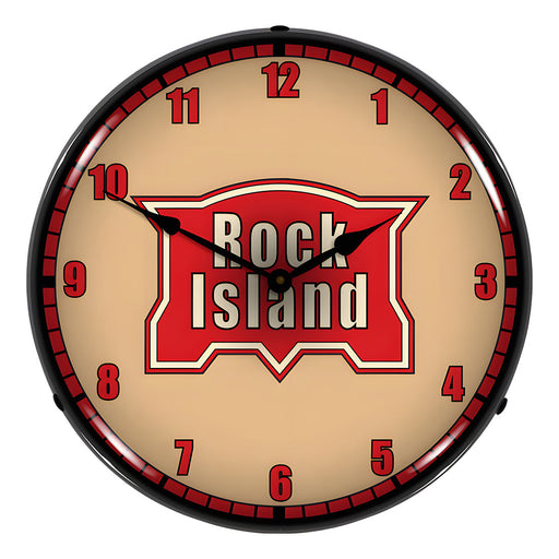 Collectable Sign and Clock Rock Island Railroad Backlit Wall Clock