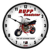 Collectable Sign and Clock Rupp Roadster Backlit Wall Clock