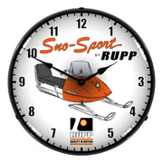 Collectable Sign and Clock Sno-Sport Rupp Backlit Wall Clock