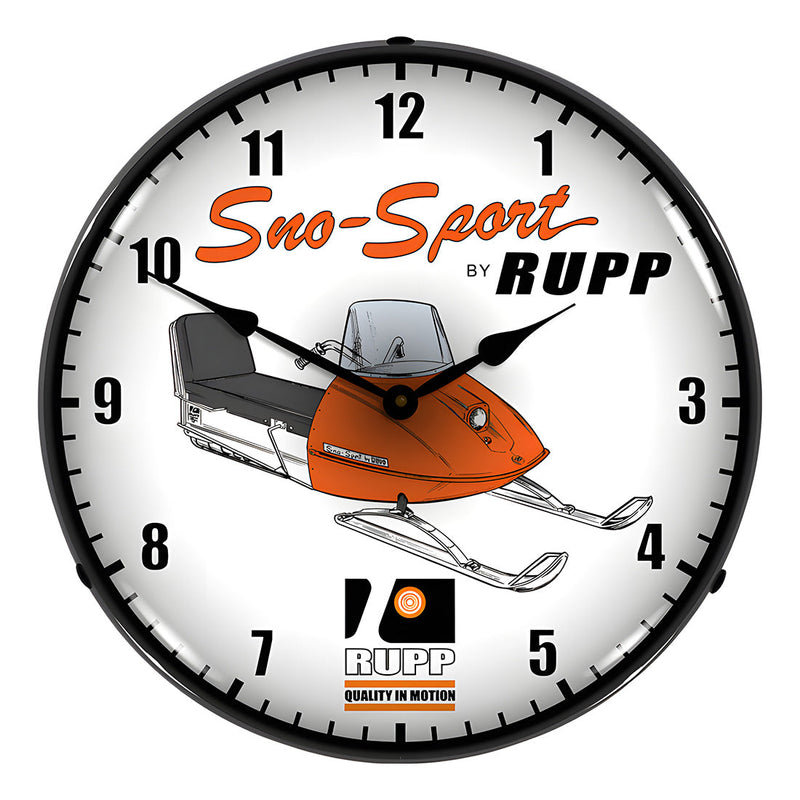 Collectable Sign and Clock Sno-Sport Rupp Backlit Wall Clock