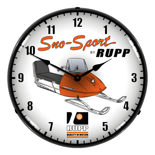 Collectable Sign and Clock Sno-Sport Rupp Backlit Wall Clock
