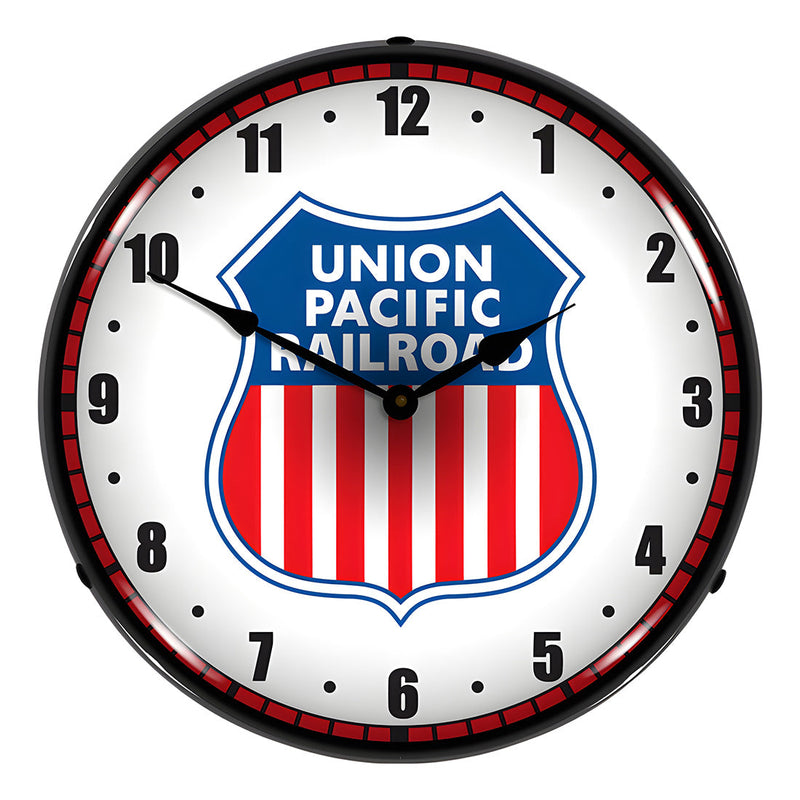 Collectable Sign and Clock Union Pacific Railroad Backlit Wall Clock