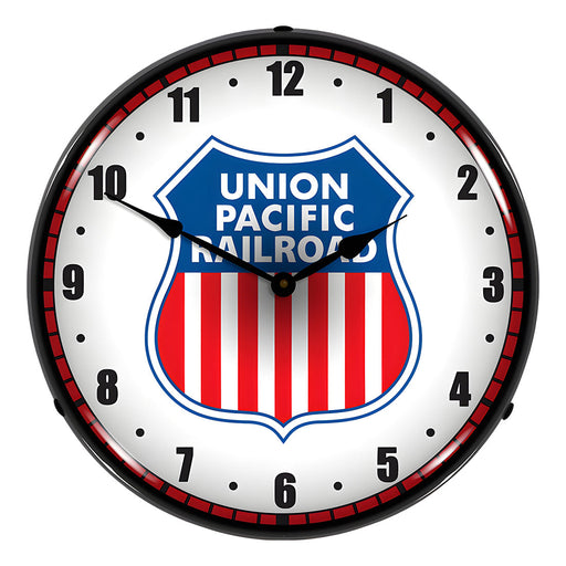 Collectable Sign and Clock Union Pacific Railroad Backlit Wall Clock