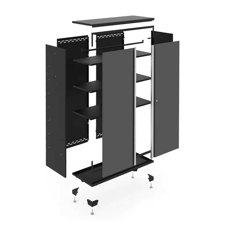 NewAge Products Bold Grey 7-Piece RTA Garage Cabinet Set with Stainless Steel Worktop