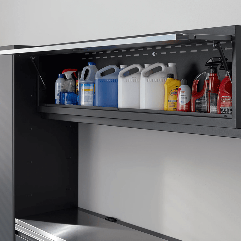 NewAge Products Bold Essential Grey 5-Piece Garage Cabinet Set with Stainless Steel Worktop