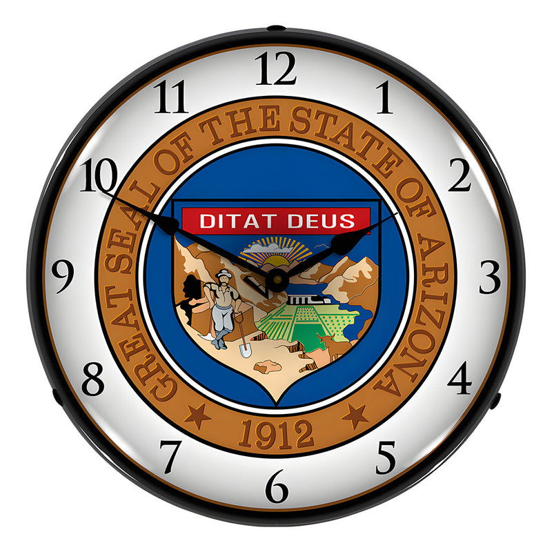 Collectable Sign and Clock Arizona State Seal Backlit Wall Clock