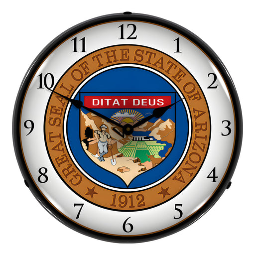 Collectable Sign and Clock Arizona State Seal Backlit Wall Clock