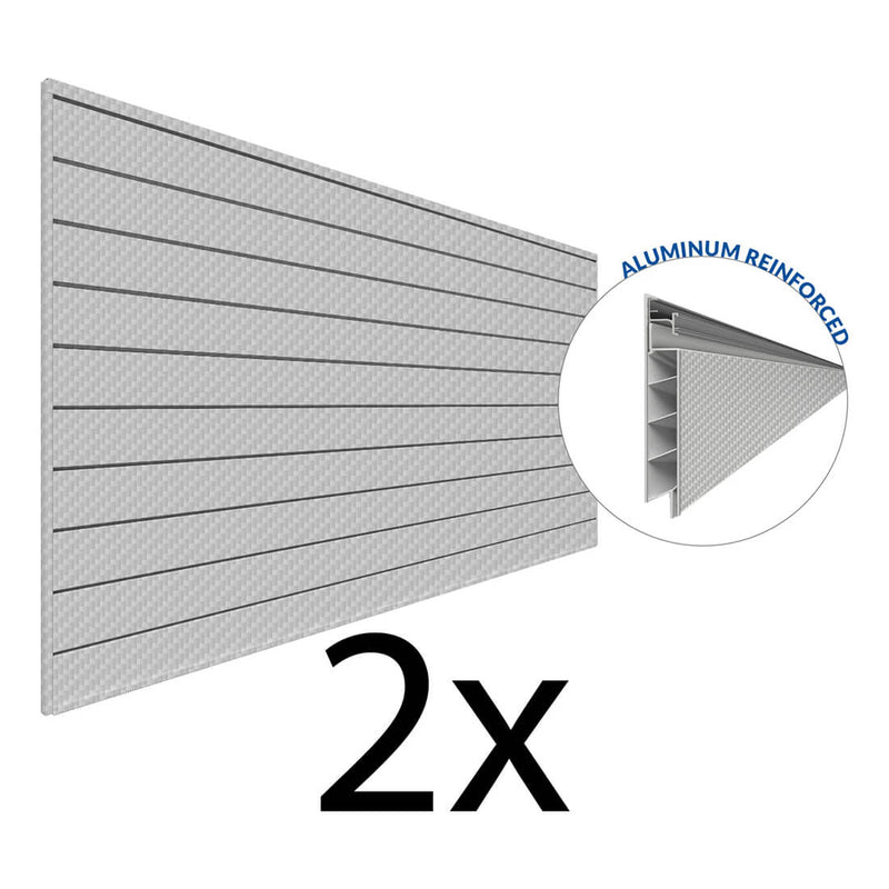 Proslat PROCORE+ 8 ft. x 4 ft. Slatwall - Silver Gray Carbon Fiber (2-Pack) | 87727K | Garage Giant